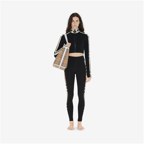 burberry crop top and leggings|check trim stretch jersey leggings.